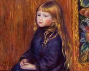 皮埃尔 奥古斯特 雷诺阿 : Seated Child in a Blue Dress